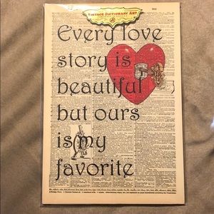 NWT! Vintage Dictionary Art Every Love Story